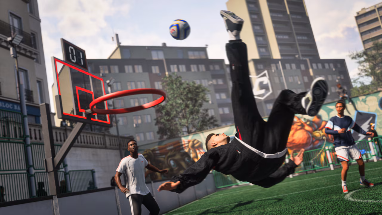 Futuristic social football environment representing The Grounds in EA SPORTS FC 27